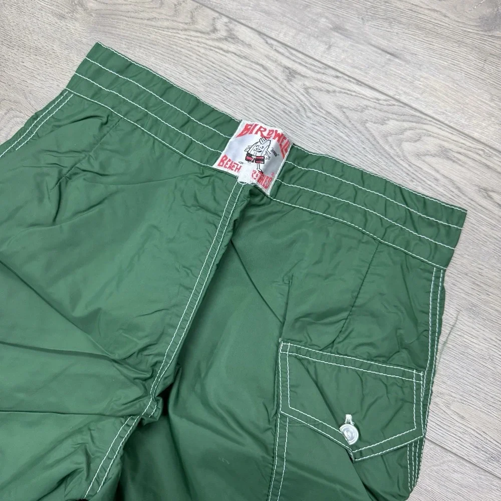 VTG Birdwell Beach Britches Green Swim‎ Trunks Men's Short FLAW Pocket